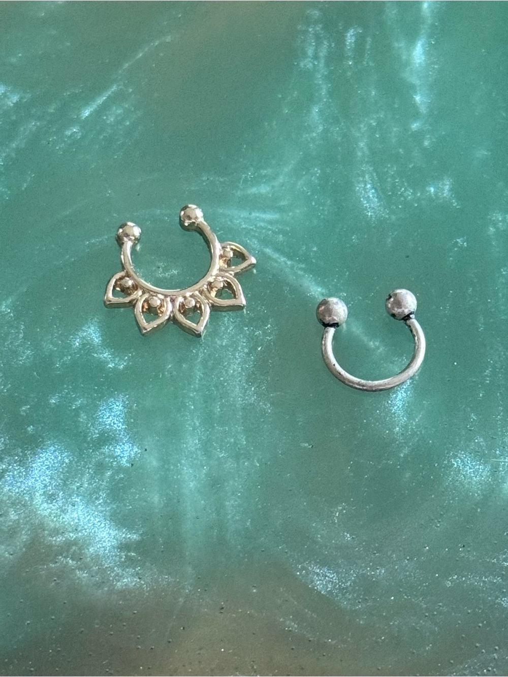 Floral Mandala & Bull Fake Septum Nose Rings